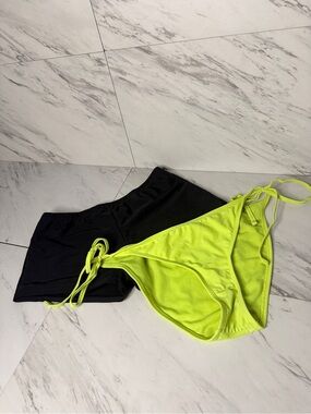 3/$50 Bundle 2 Joe Boxer Neon Yellow and Black Briefs Swimwear Bikini Bottoms XL